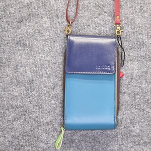 Soruka Crossbody Bag Womens Leather Wallet Purse Strap Color Block Adjustable